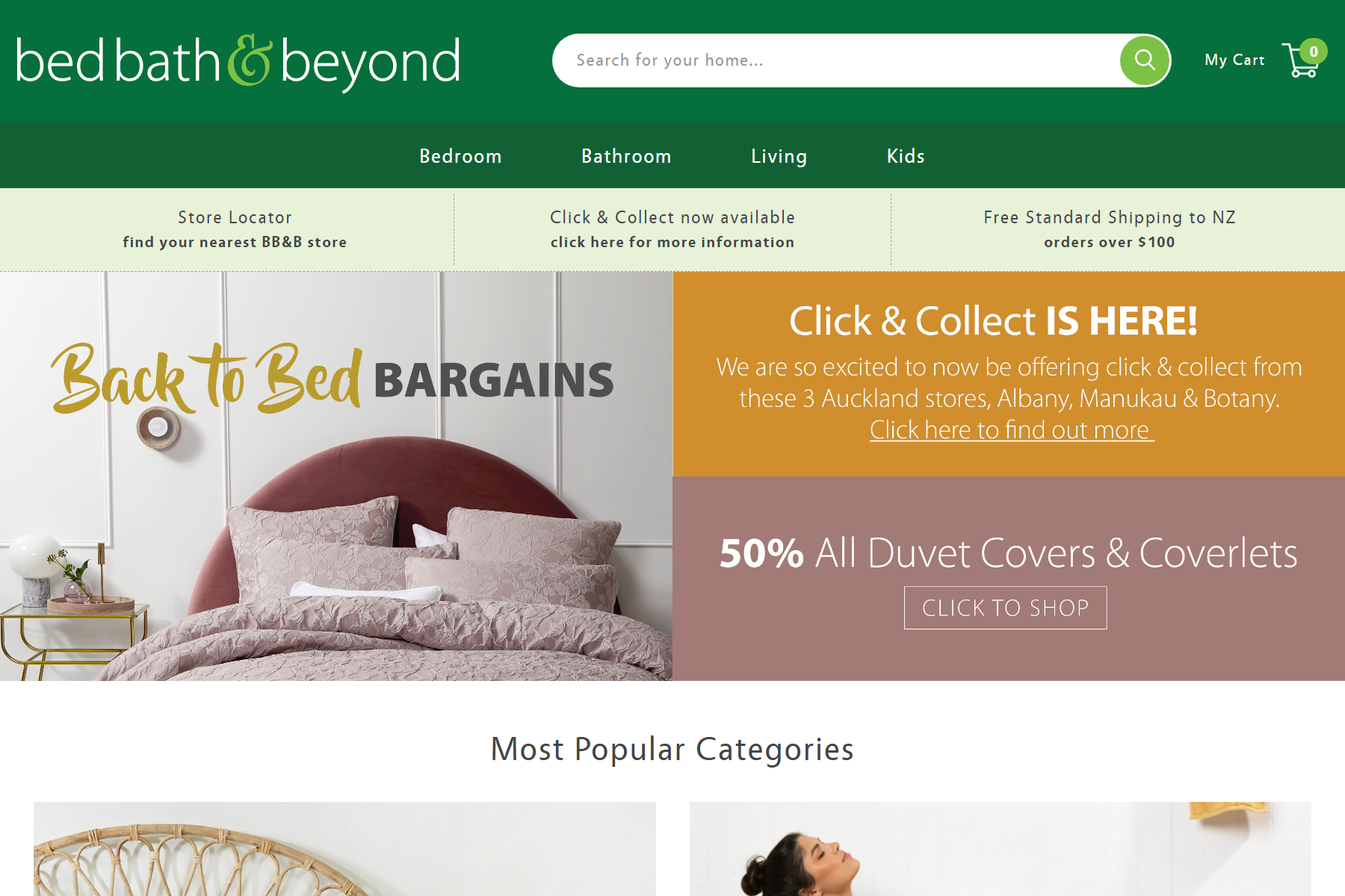Bed Bath & Beyond home page