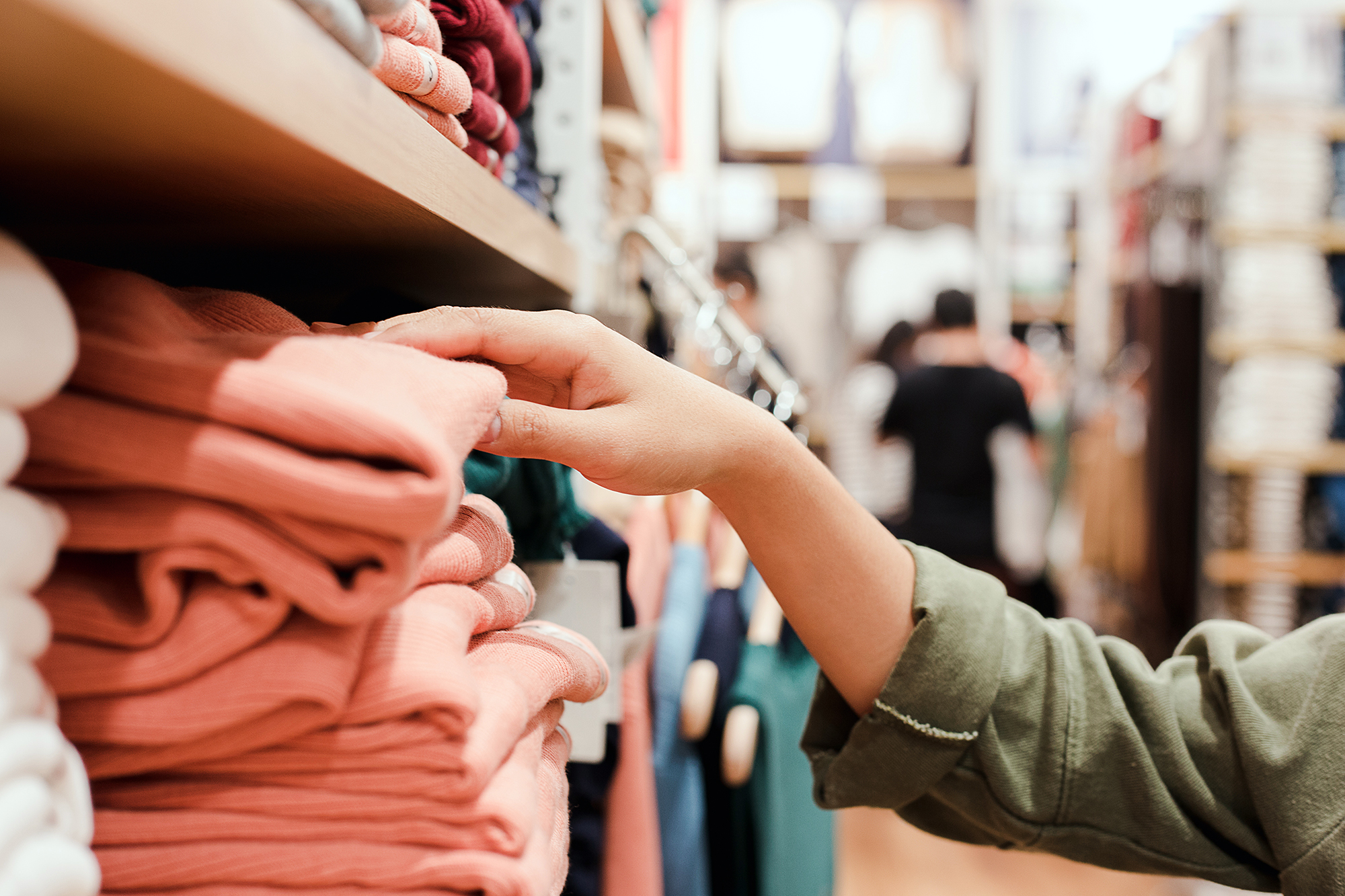 Woman shopping for clothing